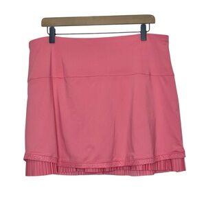 Lucky in Love Wonderous Pleated Tiered Athletic Skort Pink Pickleball Golf XL